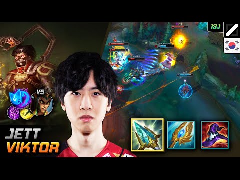 Jett Mid Viktor Build Rod of Ages Summon Aery - Jett Viktor Match Highlight - LOL KR 13.1