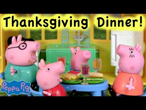 PEPPA PIG Thanksgiving Day Dinner George Pig, Mummy Pig, & Daddy Pig! Peppa Pig Playtime Episode Video