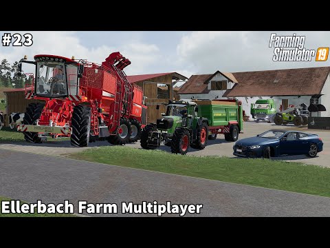 🇩🇪Spreading Manure, Sugar Beet Harvesting, Selling Milk & Silage Bales│Ellerbach│FS 19│Timelapse#23