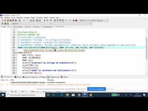 Ricerca posizioni di carattere in una stringa.