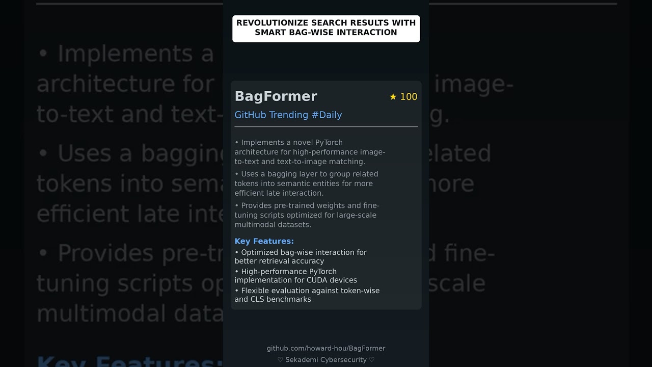 GitHub Trending Repositories: howard-hou/BagFormer 🇬🇧