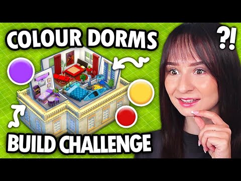 Every dorm room is a RANDOM COLOUR build challenge in The Sims 4