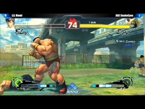 EVO 2013 - LLL Momi (Fei Long) vs AGE SnakeEyes (Zangief) - SSF4 AE