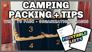 CAMPING PACKING LIST - FAMILY TENT CAMPING - CAMPING HACKS AND TIPS - CAMPING WITH KIDS - ORGANIZE