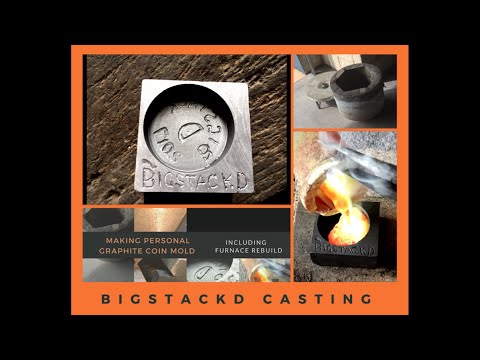 COIN CASTING IN GRAPHITE HOMEMADE MOLDS -turning scrap into coins - Furnace Rebuild