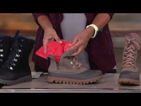 BareTraps Suede Lace-up Water Repellant Outdoor Boots - Yasmen on QVC