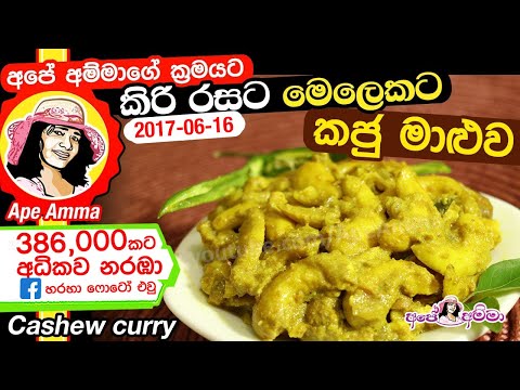 ✔ කිරි රසට මෙලෙකට කජු මාළුව උයමු Delicious cashew curry by Apé Amma (kaju maaluwa)