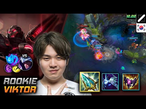 Rookie Mid Viktor Build Rod of Ages Summon Aery - Rookie Viktor Match Highlight - LOL KR 12.22