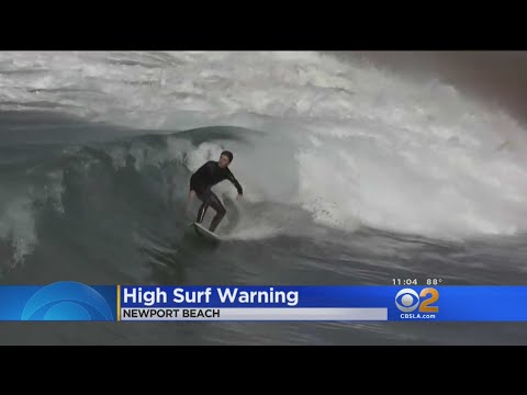 Big Waves Attract Crowds To Orange County Surf Spot