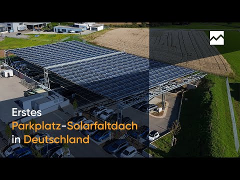 Erstes Solarfaltdach über einem Parkplatz in Deutschland – ENRW & dhp Technology