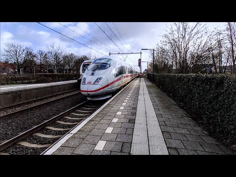 ICE 3M passes Duiven, while a GTW-D arrives; When international meets a lighttrain - Passage -