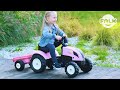 Vaikiškas pedalinis traktorius Falk Country Star 2056L, su priekaba, rožinis