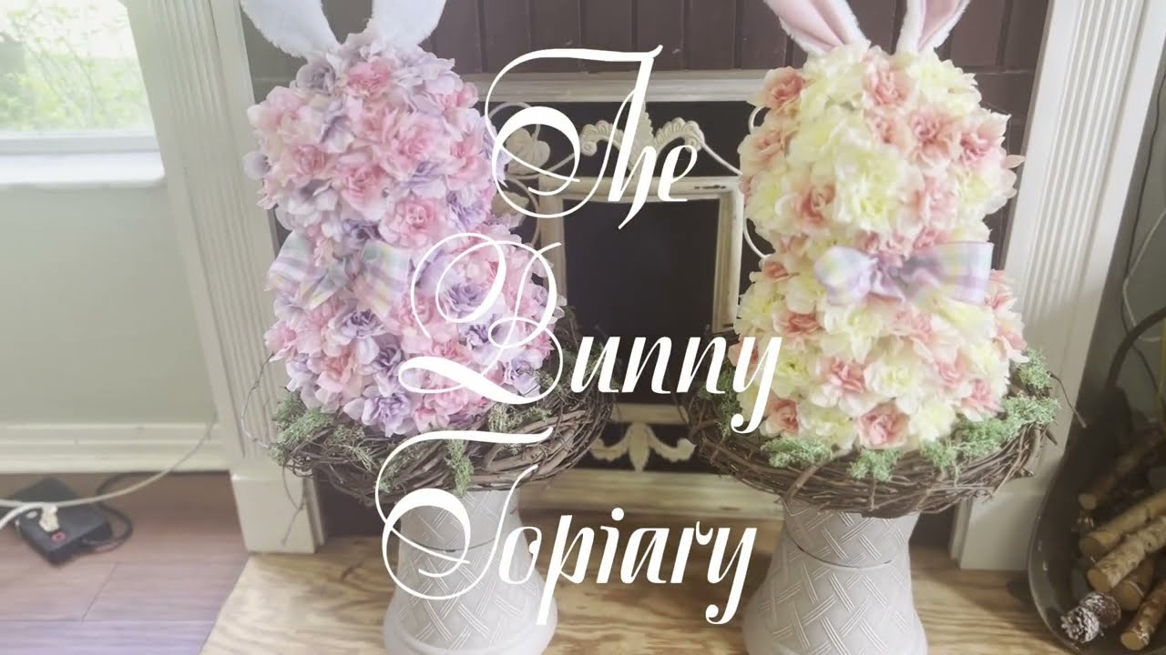 All New!!! Stunning Easter Bunny Topiary DIY from Dollar Tree items!!!