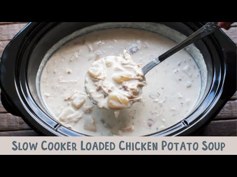 🥔🥓 Slow Cooker Loaded Chicken Bacon Potato Soup: Creamy, Hearty, and Packed with Flavor! 🐔✨