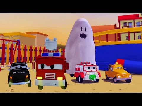 Patrula masinilor camion de pompieri si masina de politie si fantoma în Orasul Masinilor | Halloween