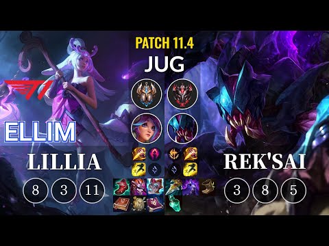 T1 Ellim Lillia vs Rek'Sai Jungle - KR Patch 11.4