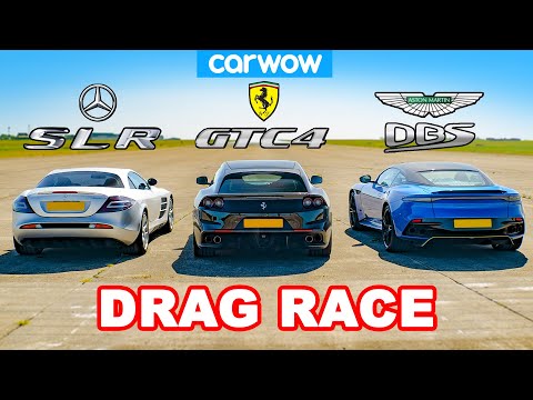 Mercedes SLR McLaren vs Ferrari GTC4 vs Aston DBS: DRAG RACE