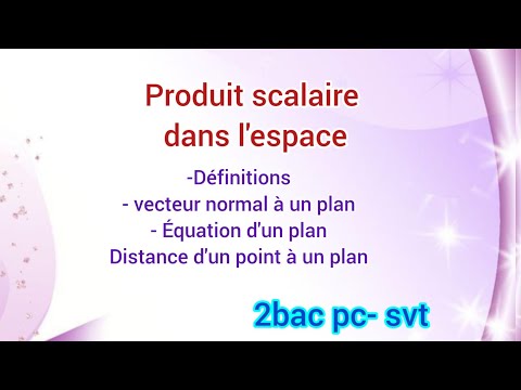 Produit scalaire dans l'espace,équation d'un plan ,distance d'un point à un plan .