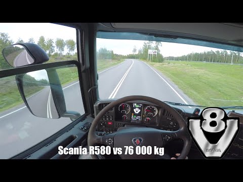 Scania R580 with Full Load - 76 tons - POV Drive