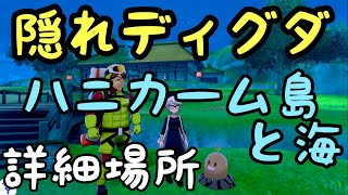 ポケモン剣盾　隠れディグダ　詳細場所　ハニカーム島　と海