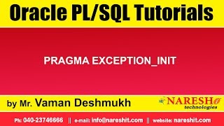 Download the video "Oracle PL/SQL Tutorials | PRAGMA EXCEPTION_INIT | Mr.Vaman Deshmukh"