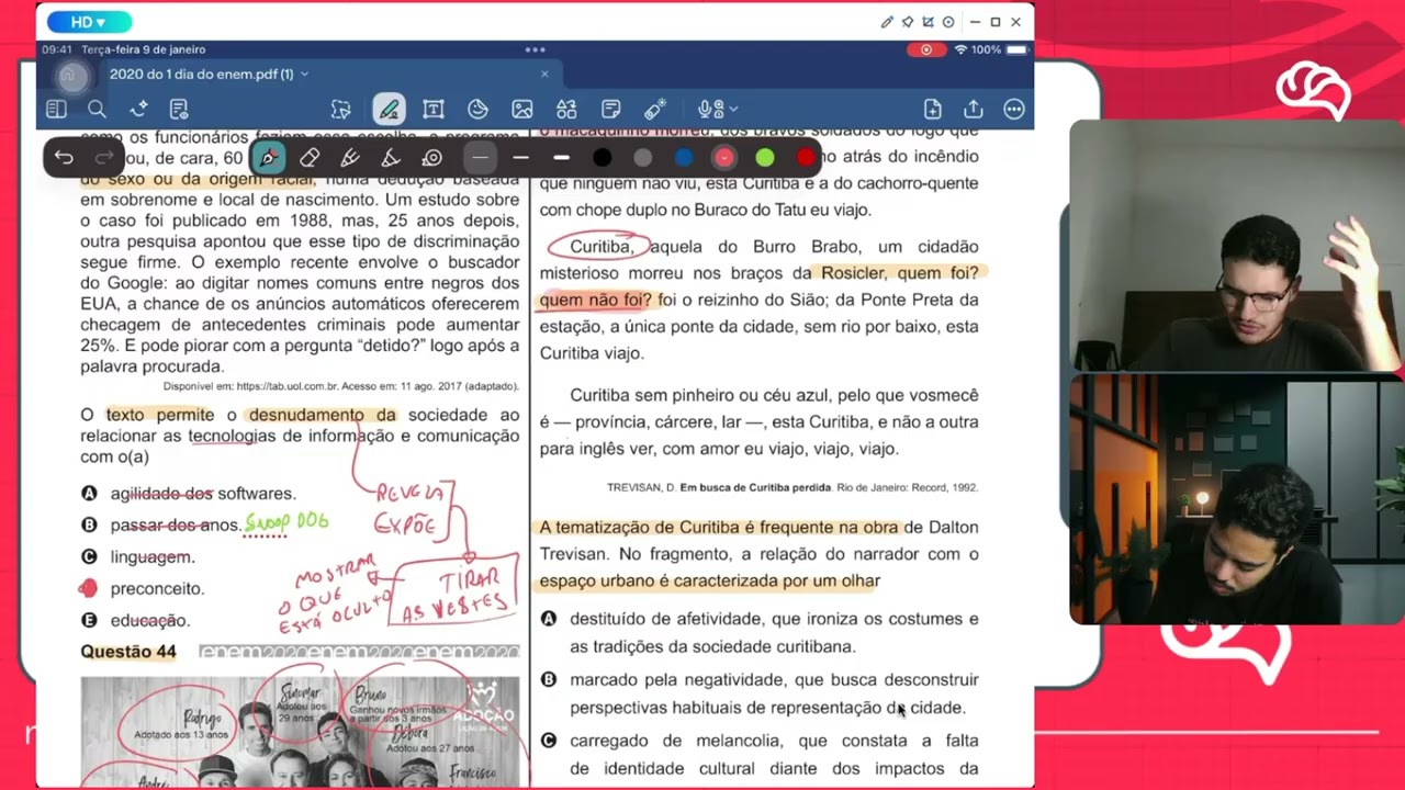Resolução em Vídeo — Questão 45 ENEM 2020