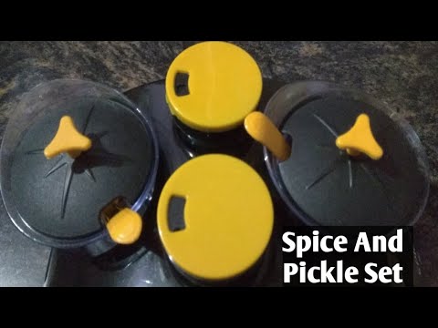 Shree Hans Creation 2 Spice Jar & 2 Pickle - Achar Container Set With Spoon, Salt & Pepper Set
