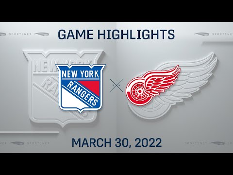 NHL Highlights | Rangers vs. Red Wings - Mar. 30, 2022