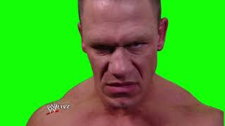John Cena angry face closeup green screen