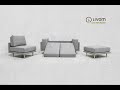 Modulares Sofa Donna Grau - Silber - Massivholz - Textil - 156 x 88 x 247 cm