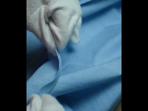 Slub Powder Blue Pure Cotton 130 GSM Handwoven Fabric — video