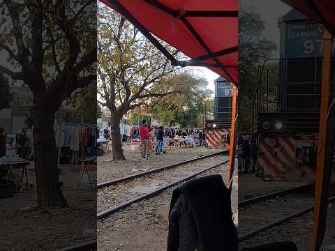 Tren en la feria de la Bulnes, Córdoba, Argentina.