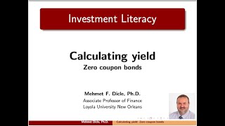 Calculating yield: Zero-coupon bond