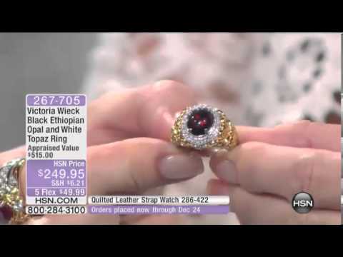Victoria Wieck Black Ethiopian Opal and White Topaz 2Ton...