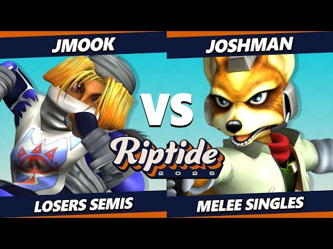 Riptide 2025 LOSERS SEMIS - Joshman (Fox) Vs. Jmook (Sheik) Smash Melee - SSBM