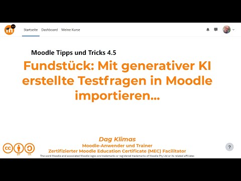 Mit generativer KI erstellte Testfragen in Moodle importieren ... - Moodle 4.5