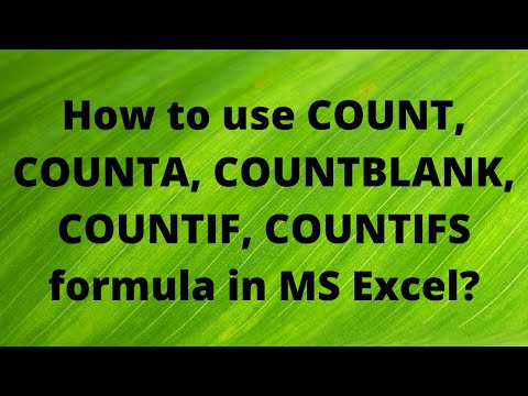 How to use COUNT COUNTA COUNTBLANK COUNTIF COUNTIFS formula in MS Excel Urdu Hindi Lesson 19