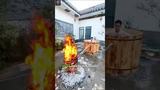 Traditional Wooden Hot Tub Using Natural Heat Circulation#viralvideo #shorts #trending #automobile