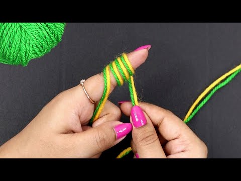 Amazing Woolen Flower Craft Idea using Finger - Easy Woolen Flower Making