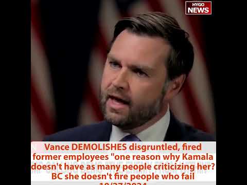 Vance: Not many people criticizing Kamala? BC she doesn't fire people who fail; on Atlantic article
