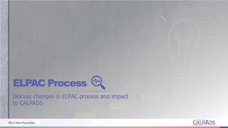 SELA Data Population - (Module C) - ELPAC Process