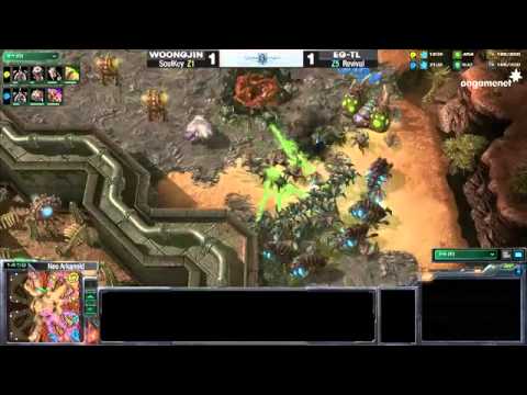 [2013.01.19] SK플래닛 스타2 프로리그 12-13 2라운드 3주차 1경기 웅진 vs EG-TL 3세트 (네오알카노이드) 김민철(Zerg) vs 김동현(Zerg)