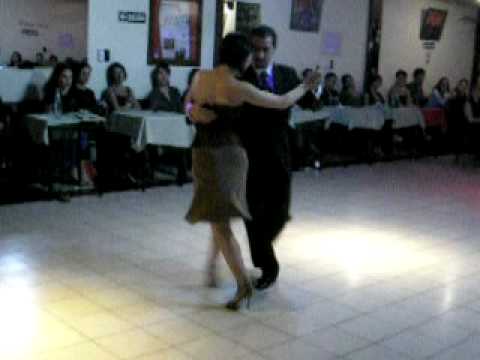  Cristina Sosa  and  Daniel Nacucchio  are  dancing  to  the  milonga  "  Ella Es Asi  "