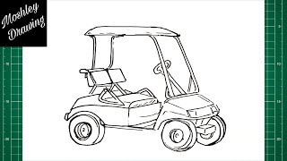 How to Draw a Golf Cart Step by Step