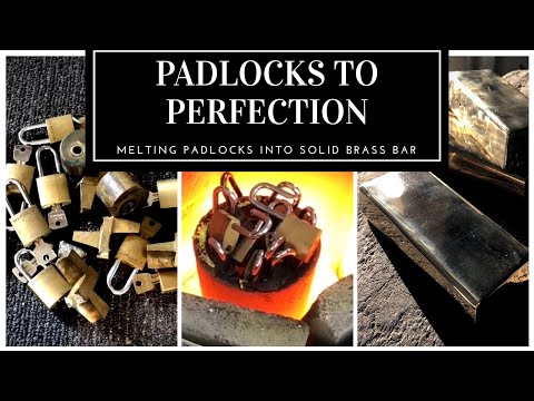 PADLOCKS TO PERFECTION -MELTING BRASS PADLOCKS , KEYS & SCRAP CASTING BIG GOLD BRASS BAR