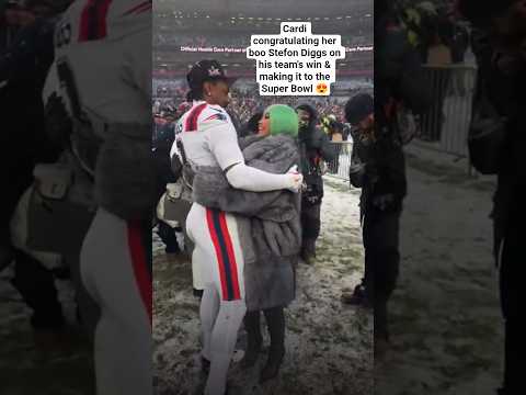 Cardi congratulating her boo Stefon Diggs on his team's win & making it to the Super Bowl 😍