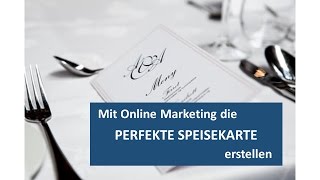 Die perfekte Speisekarte