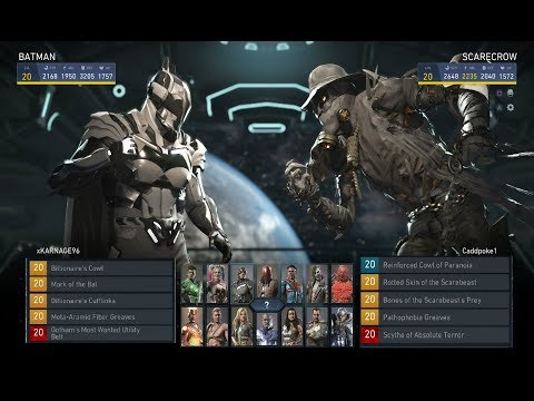 Injustice 2 Scarecrow Legendary Gear vs Batman Legendary Gear Gameplay