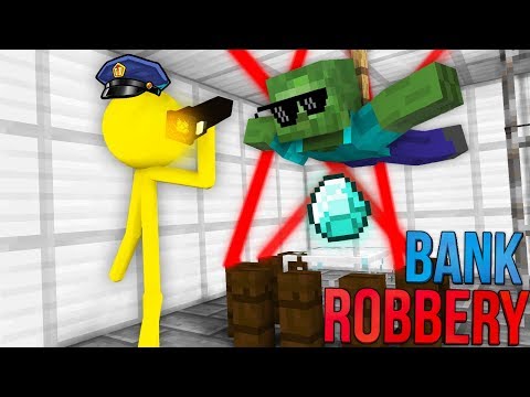 Monster School : AVM SHORTS - STICKMAN CHALLENGE & BANK ROBBERY CHALLENGE - Mnecraft Animation