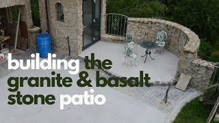 Building alone GRANITE & BASALT stone PATIO with HOME-MADE CONCRETE